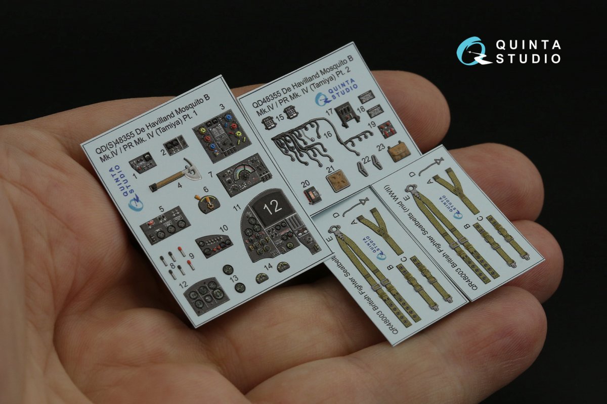 Quinta Studio QD48355 DH Mosquito B Mk.IV/PR Mk.IV 3D-Printed &amp;amp; colored Interior on decal paper (Tamiya) 1/48 – Bild 2