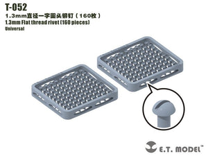 ET Model T-052 1.3mm Flat thread rivet (160 pieces) (rivets)
