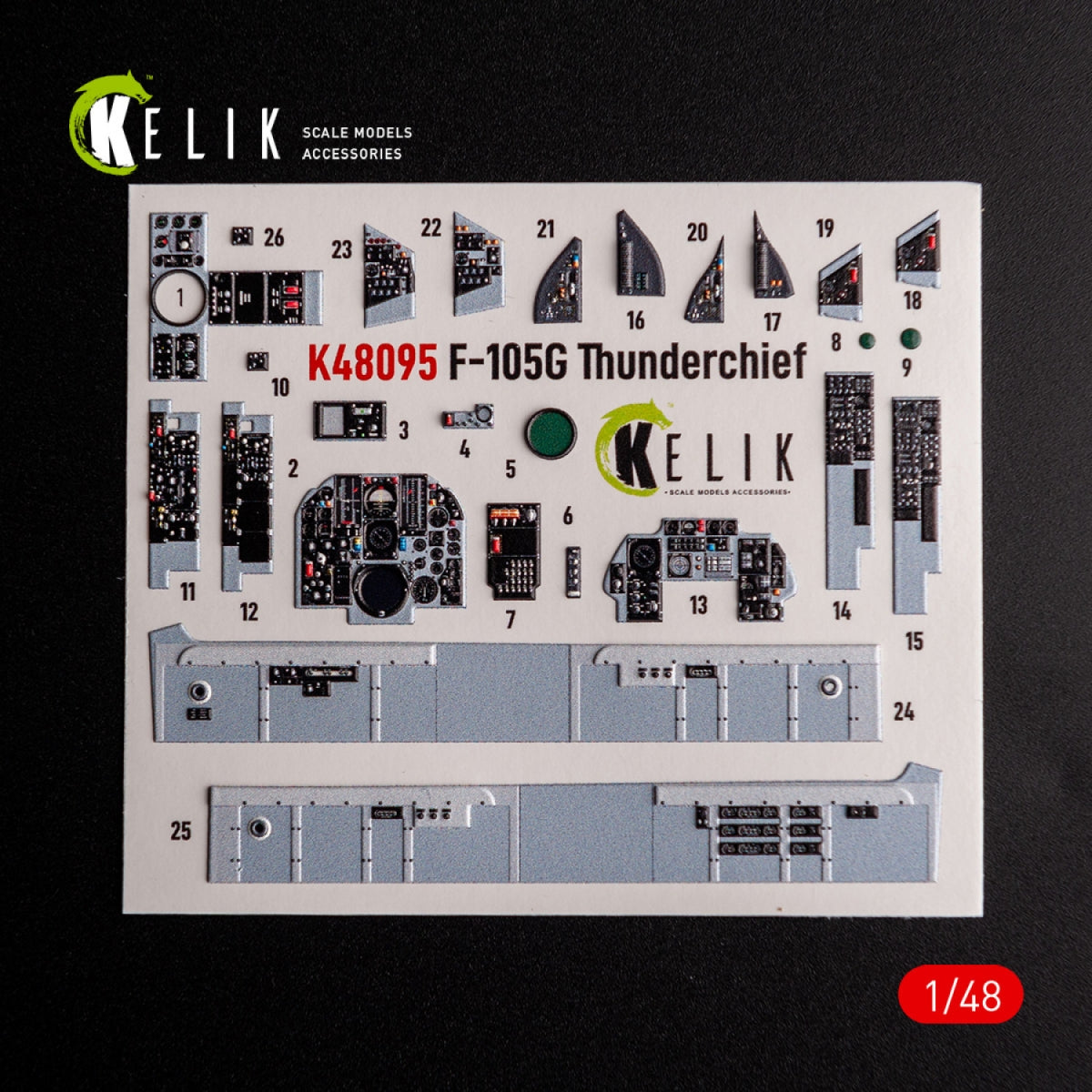KELIK K48095 F-105G Thunderchief - interior 3D decals for HobbyBoss kit 1/48 – image 2