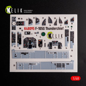 KELIK K48095 F-105G Thunderchief - interior 3D decals for HobbyBoss kit 1/48 – image 2