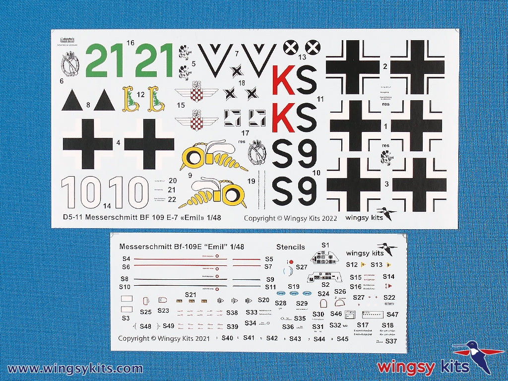 Wingsy Kits D5-11 German WWII Fighter MESSERSCHMITT Bf 109 E-7 1/48 – image 10