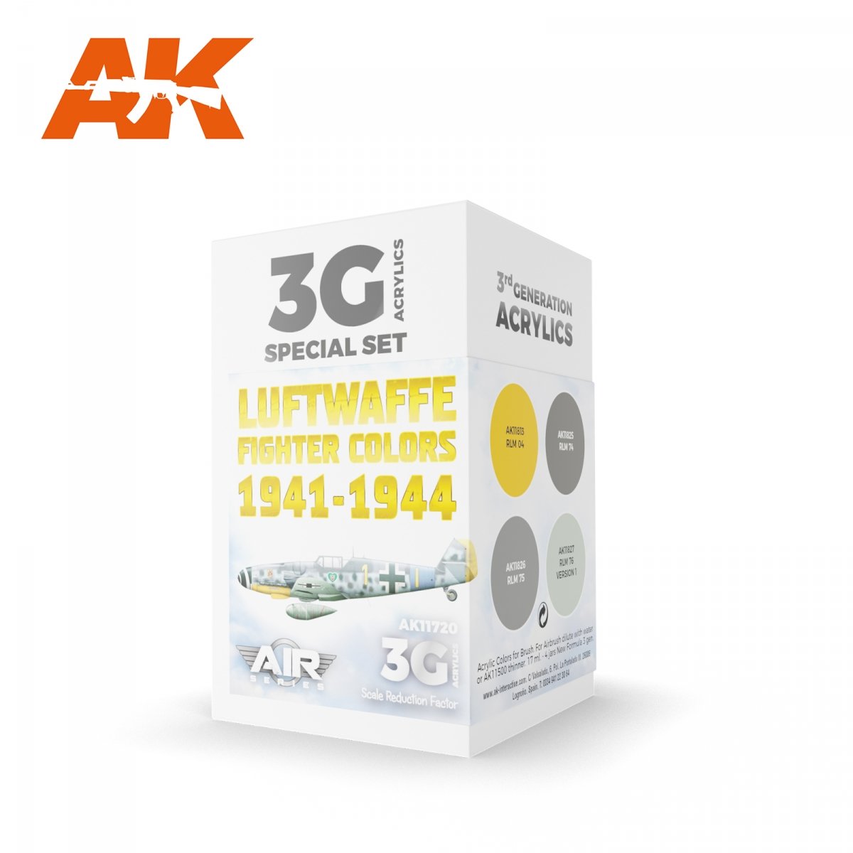 AK Interactive AK11720 Couleurs des chasseurs de la Luftwaffe 1941-1944 4x17 ml