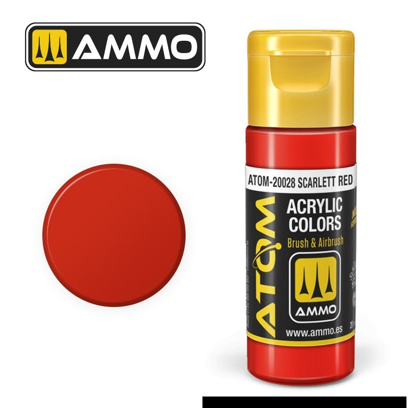Ampoil Mig Jimenez 20028 ATOM COLOR Rouge Écarlate 20ml