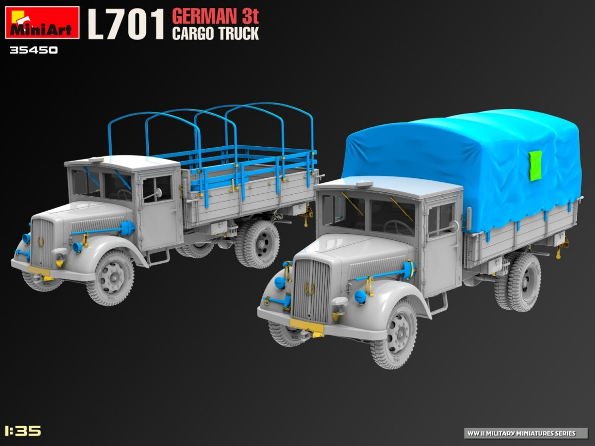 Miniart 35450 L701 GERMAN 3T CARGO TRUCK 1/35 – Bild 8