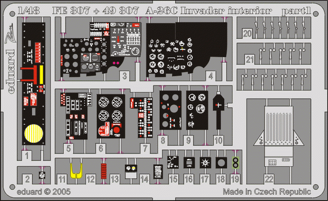 Eduard FE307 A-26C interior MONOGRAM, REVELL 1/48 – imagen 2