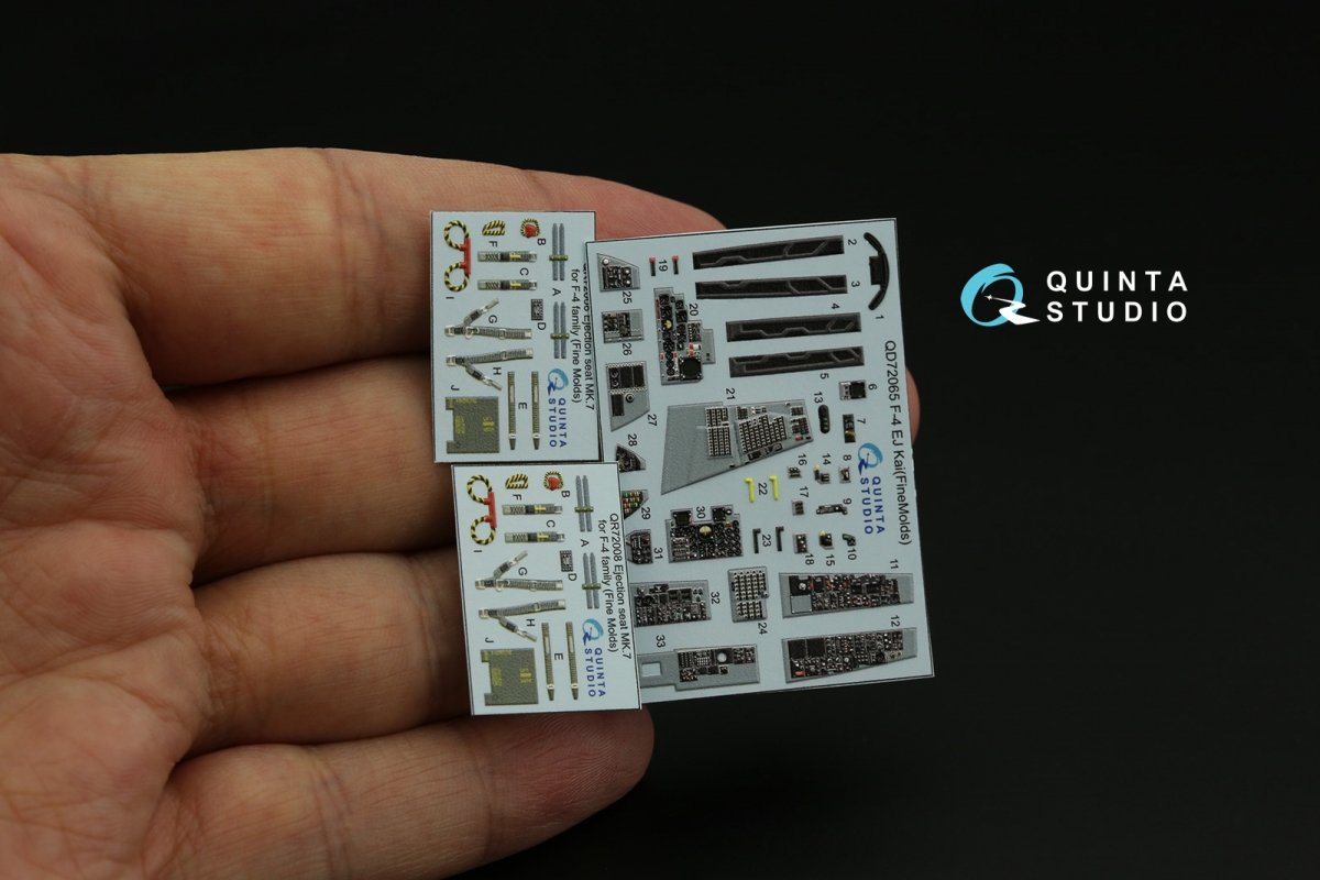 Quinta Studio QD72065 F-4EJ KAI 3D-Printed &amp;amp; colored Interior on decal paper (FineMolds) 1/72 – obrázek 4