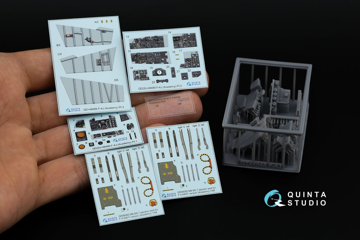 Quinta Studio QD+48489 F-4J Phantom II 3D-Printed &amp;amp; colored Interior on decal paper (Academy) (with 3D-printed resin parts) 1/48 – image 2