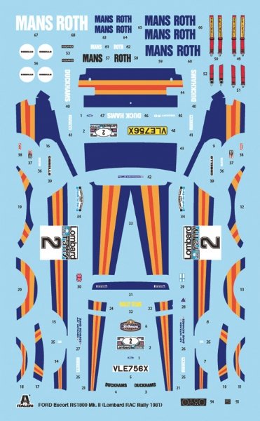 Italeri 3650 Ford Escort RS 1800 Mk.II Lombard RAC Rally 1/24 – imagen 3