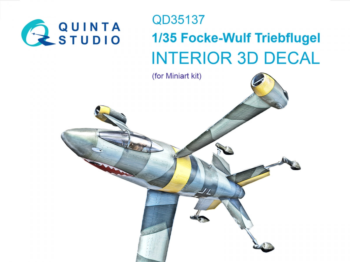 Quinta Studio QD35137 FW Triebflugel 3D-Printed colored Interior on decal paper (Miniart) 1/35
