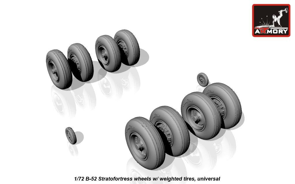 Armory Models AW72316 B-52 Stratofortress wheels w/ weighted tires 1/72 – obrázek 3