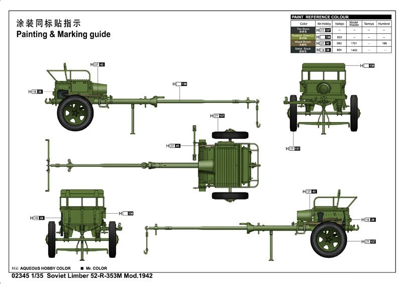 Trumpeter 02345 Soviet Limber 52-R-353M Mod.1942 – Bild 3