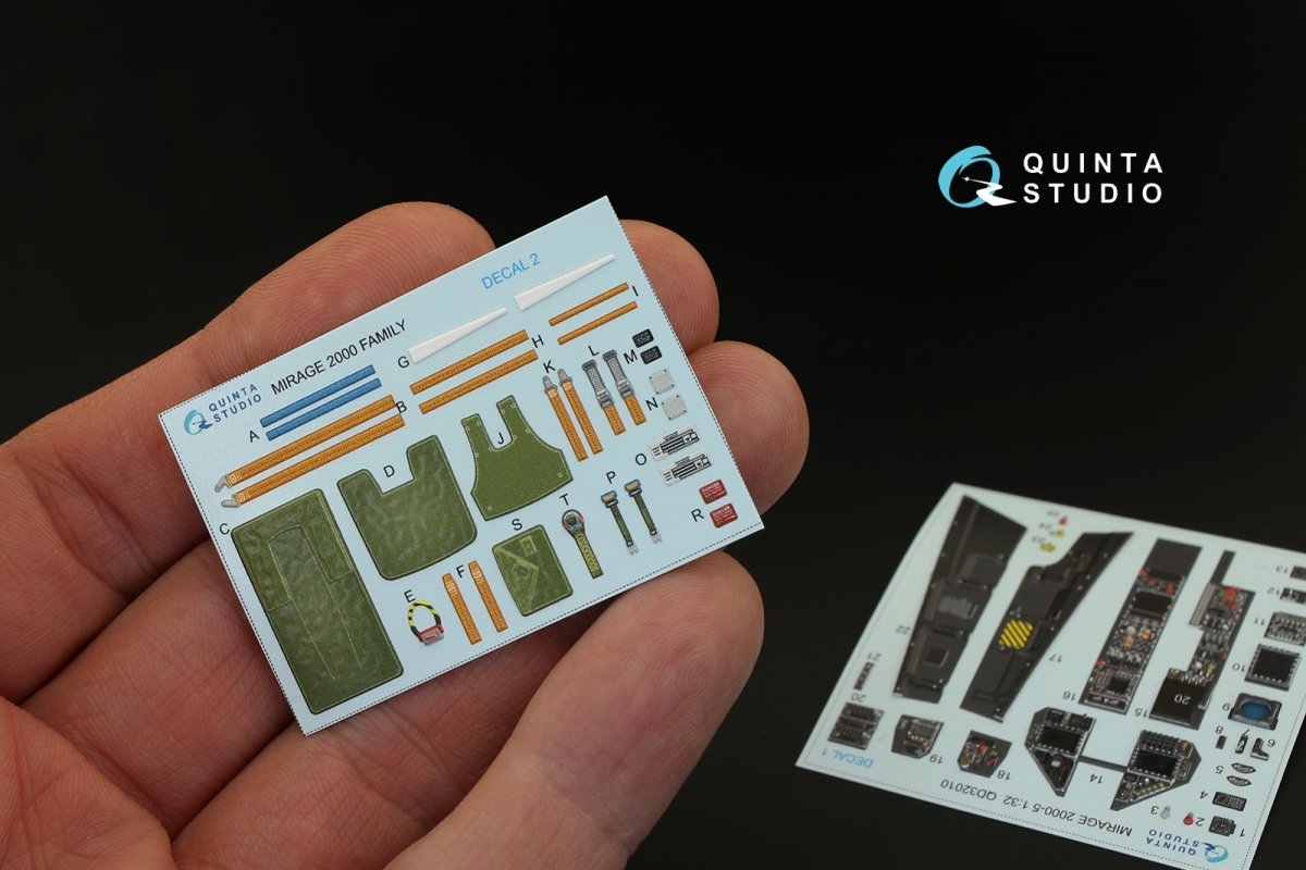 Quinta Studio QD32010 Mirage 2000-5 3D-Printed &amp;amp; colored Interior on decal paper (for Kitty Hawk kit) 1/32 – immagine 3