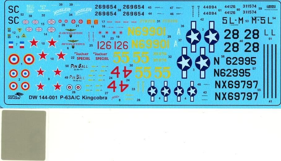 Dora Wings 14401 BELL P-63A P-63C KINGCOBRA Fighter DOUBLE KIT 1/144 – obrázek 6
