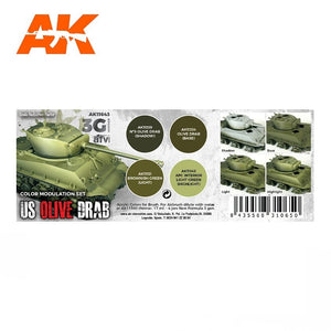 AK Interactive AK11643 US OLIVE DRAB MODULATION SET SET 4x17 ml – Bild 2