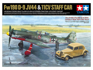 Tamiya 25213 Focke-Wulf Fw190 D-9 JV44 &amp;amp; Citroen 11CV Staff Car Set 1/48 – Bild 2