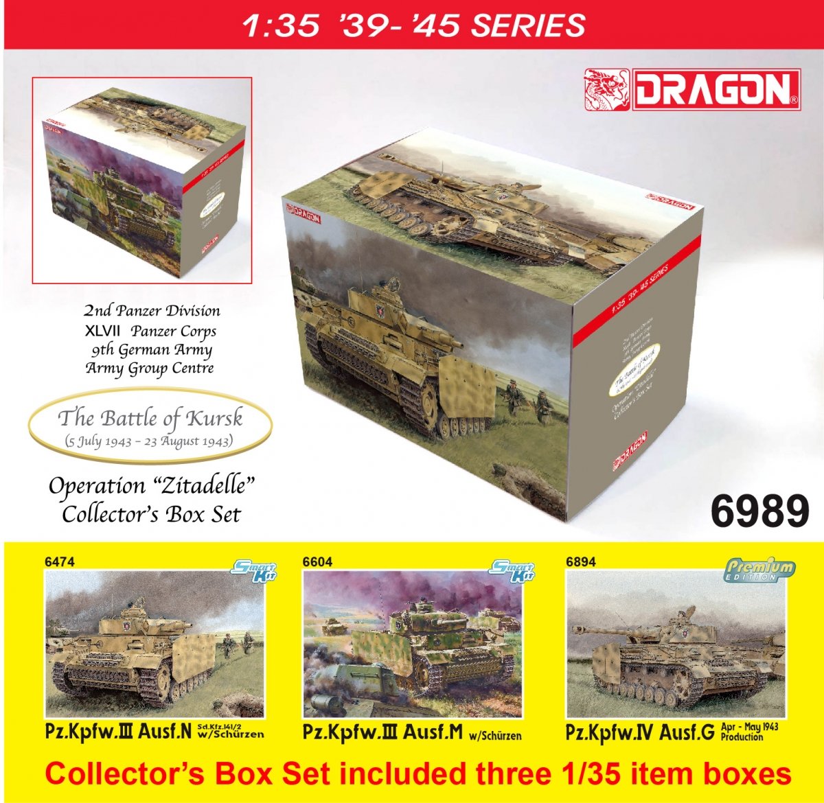 Dragon 6989 The Battle of Kursk (5 July 1943 - 23 Aug 1943) - Operation &amp;quot;Zitadelle&amp;quot; Collector&amp;#39;s Box Set 1/35