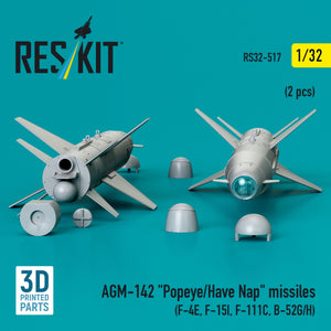 RESKIT RS32-0517 AGM-142 &amp;quot;Popeye/Have Nap&amp;quot; missiles (2 pcs) (3D Printed) 1/32 – Bild 2