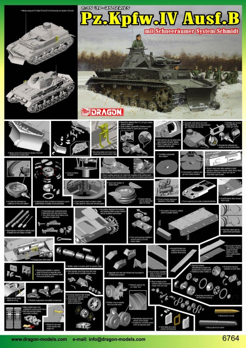Dragon 6764 Pz.Kpfw.IV Ausf.B with Schneeraumer System Schmidt (1/35) – image 4
