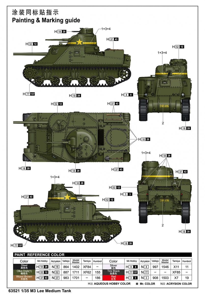 I Love Kit 63521 M3 Lee Medium Tank 1/35 – obrázek 4
