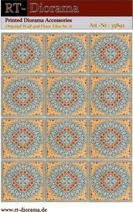 RT-Diorama 35892 Printed Accessories: Oriental Wall and Floor Tiles No.6 1/35