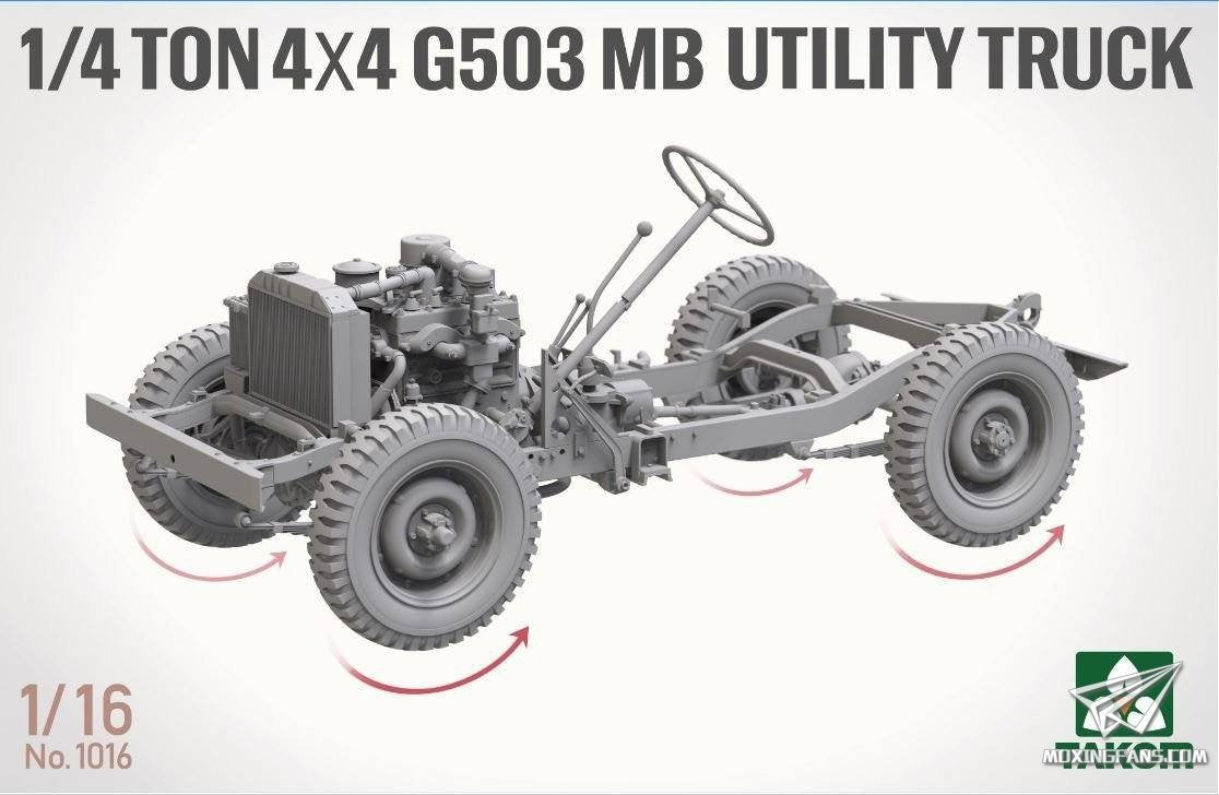 Takom 1016 1/4 ton 4×4 G503 MB Utility Truck (Jeep Willys) 1/16 – image 3
