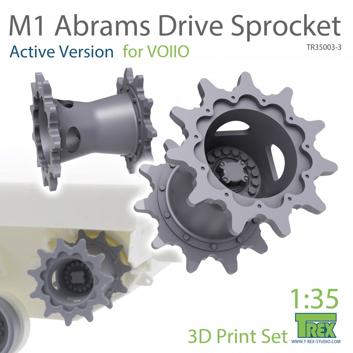 T-Rex Studio TR35003-3 M1 Abrams Sprocket Set A (Active Version)for VOIIO 1/35