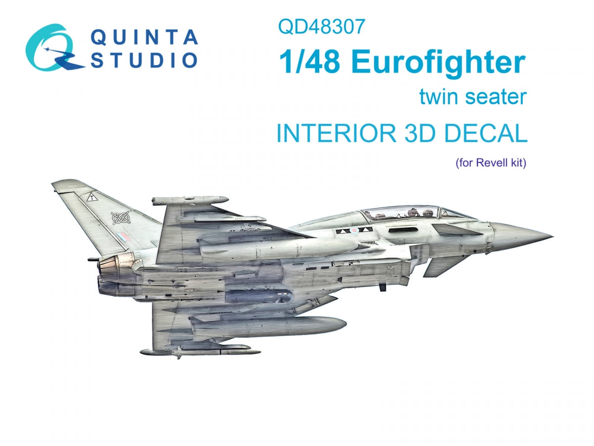 Quinta Studio QD48307 Eurofighter twin seater 3D-Printed colored Interior on decal paper (Revell) 1/48
