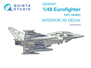Quinta Studio QD48307 Eurofighter twin seater 3D-Printed colored Interior on decal paper (Revell) 1/48