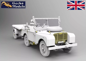 Gecko Models 35GM0076 Korean War British FV18001 Mk. 1 80in 4x4 Utility Vehicle (Early Production) w/10-cwt Bantam Trailer 1/35 – immagine 3