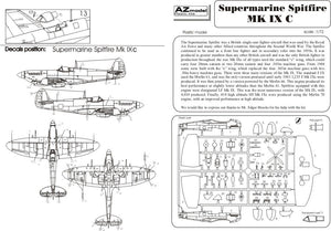 Maquette AZ AZ7391 Supermarine Spitfire Mk.IXc « As » (1/72) – image 3