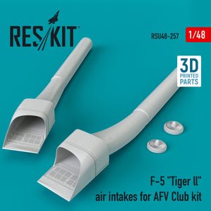 RESKIT RSU48-0257 F-5 &amp;quot;TIGER LL&amp;quot; AIR INTAKES FOR AFV CLUB KIT (3D PRINTED) 1/48
