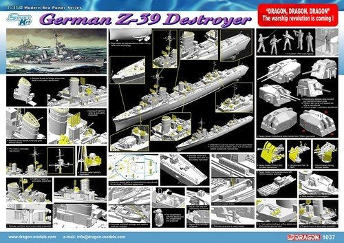 Dragon 1037 Destroyer allemand Z-39 de la Seconde Guerre mondiale (1/350) – image 2
