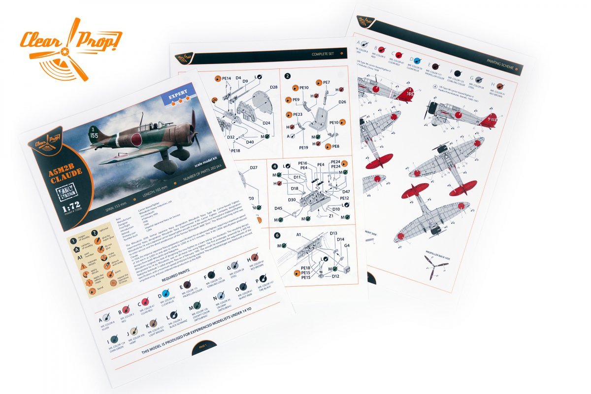 Clear Prop! CP72008 A5M2b Claude early version EXPERT KIT 1/72 – immagine 22