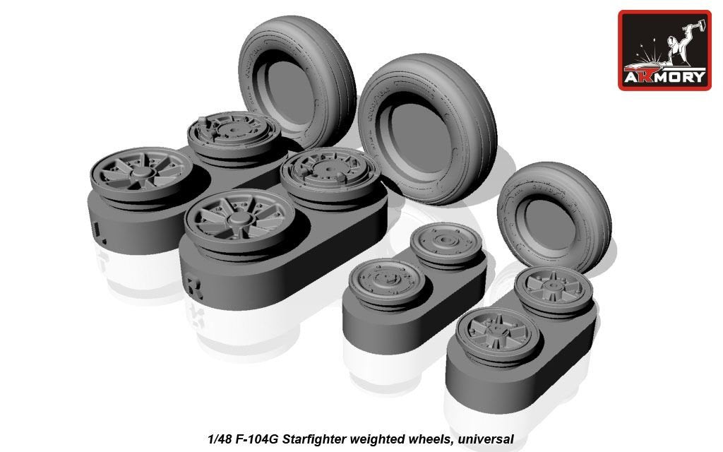 Armory Models AW48312 F-104G Starfighter wheels (w/ optional nose wheels) 1/48 – image 2