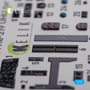 KELIK K72104 HE-219 UHU interior 3D decals for Dragon kit 1/72 – immagine 6