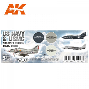 AK Interactive AK11745 US NAVY &amp;amp; USMC AIRCRAFT COLORS 1945-1980 3x17 ml – image 2