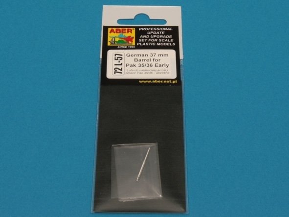 Aber 72L-57 Lufa 37mm do niemieckiej armaty p/p Pak 35/36 – wczesna / German 37mm Barrel for Pak 35/36 Early 1/72 – zdjęcie 4
