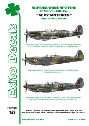 Exito ED72003 DECALS Sexy Spitfires - Supermarine Spitfire LF Mk Vb - VIII - IXe 1/72