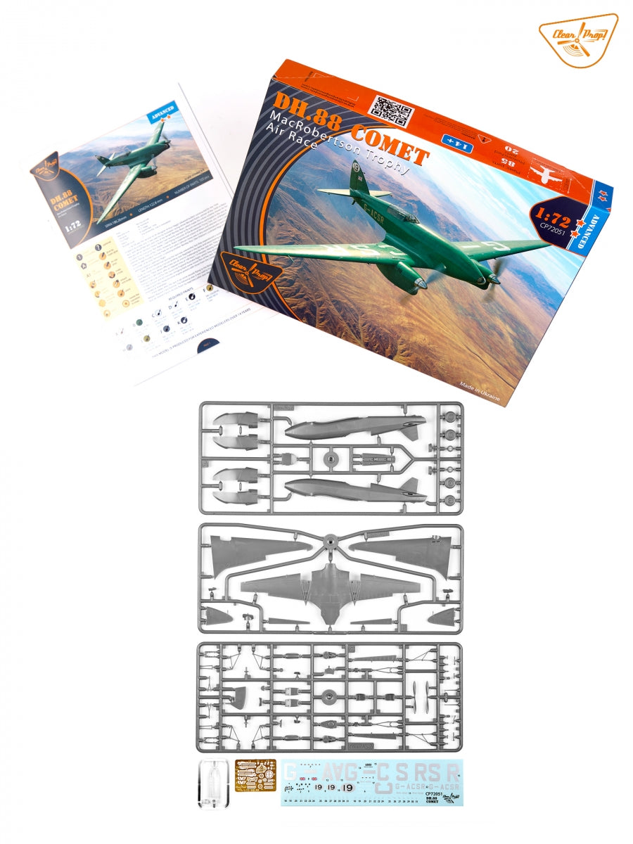 Clear Prop! CP72051 DH.88 COMET DH.88 Comet MacRobertson Trophy Air Race ADVANCED KIT 1/72 – obrázek 2