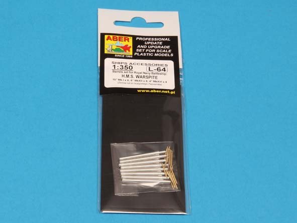Aber 350L-64 Set of Barrels for HMS Warspite battleship- 15” Mk.Ix 8; 6” Mk.XII x 8; 4” Mk.XVI x 8 (1/350) – Bild 4