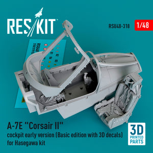 RESKIT RSU48-0318 A-7E &amp;quot;Corsair II&amp;quot; cockpit early version (Basic edition with 3D decals) for Hasegawa kit (3D Printed) 1/48 – obrázek 2