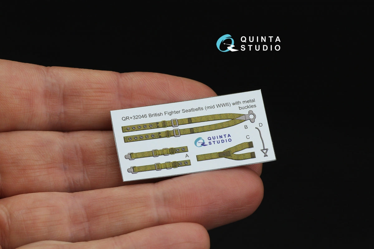 Quinta Studio QR+32046 British Fighter Seatbelts, mid WWII (with metal buckles) (All kits) 1/32 – image 2