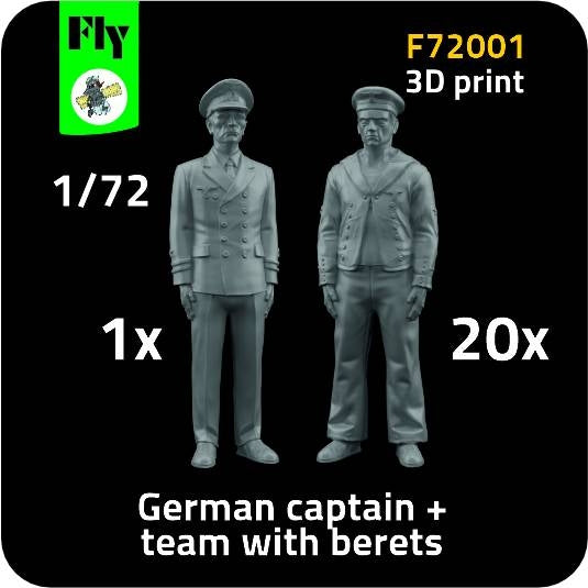 Fly F72001 1x German captain + 20x sailor figures with berets 1/72