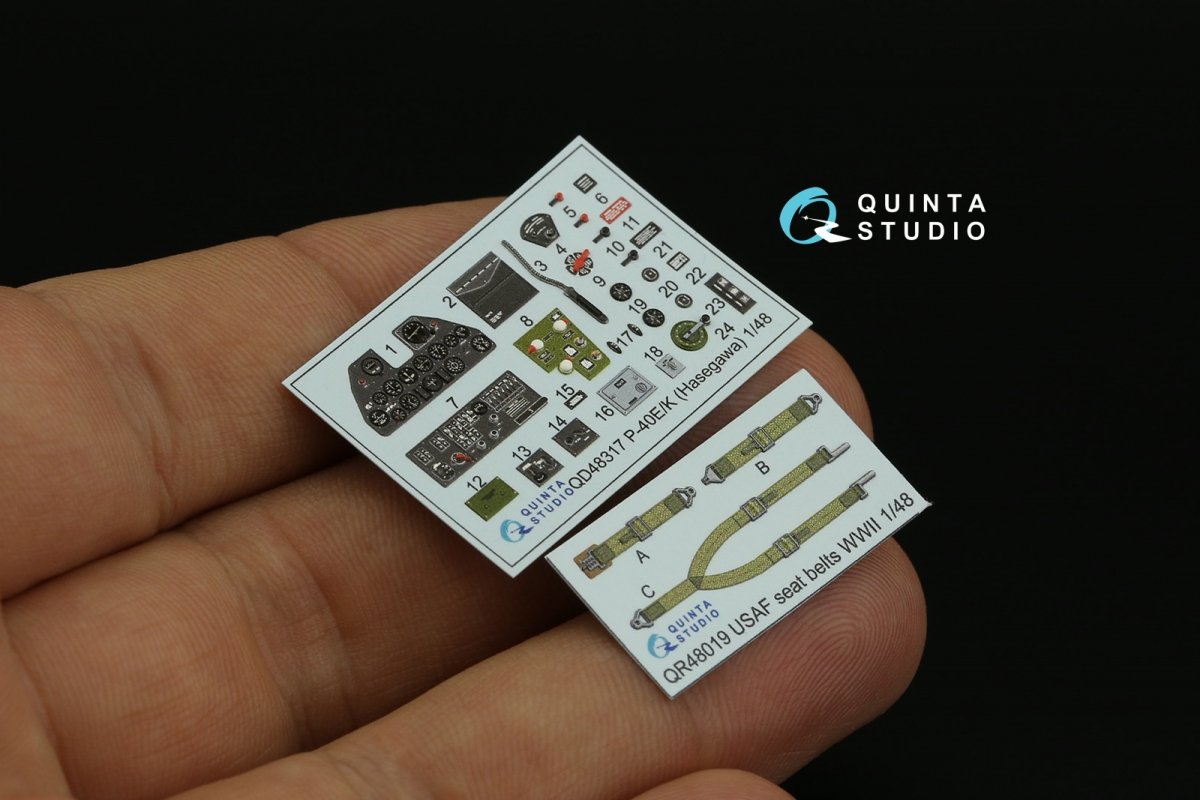 Quinta Studio QD48317 P-40E/K 3D-Printed &amp;amp; colored Interior on decal paper (Hasegawa) 1/48 – Bild 5