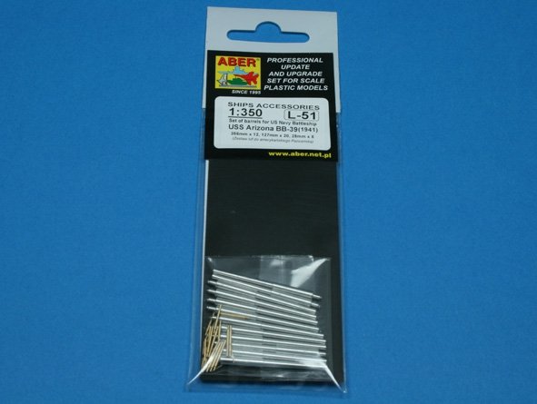 Aber 350L-51 Set of barrels 356mm x 12; 127mm x 20; 28mm x 8 for Arizona class battleships 1/350 – Bild 4