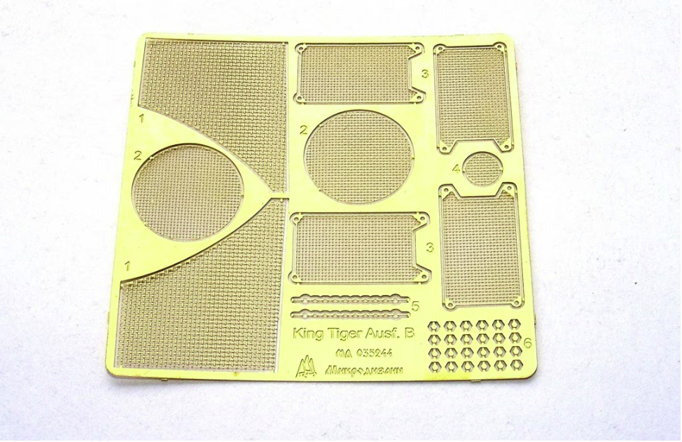 Microdesign MD 035244 King Tiger Ausf. B Grille PE-detail set for Dragon, Cyber ​​Hobby, Platz, Zvezda 1/35