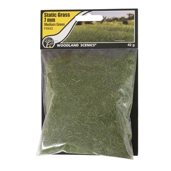 Woodland Scenics WFS622 7mm Trawa Statyczna Pośrednia Zieleń