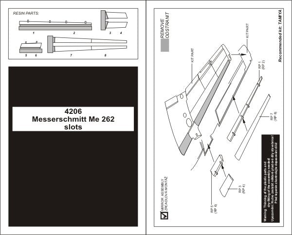Aires 4206 Me 262A Schwalbe slots 1/48 TAMIYA – image 2