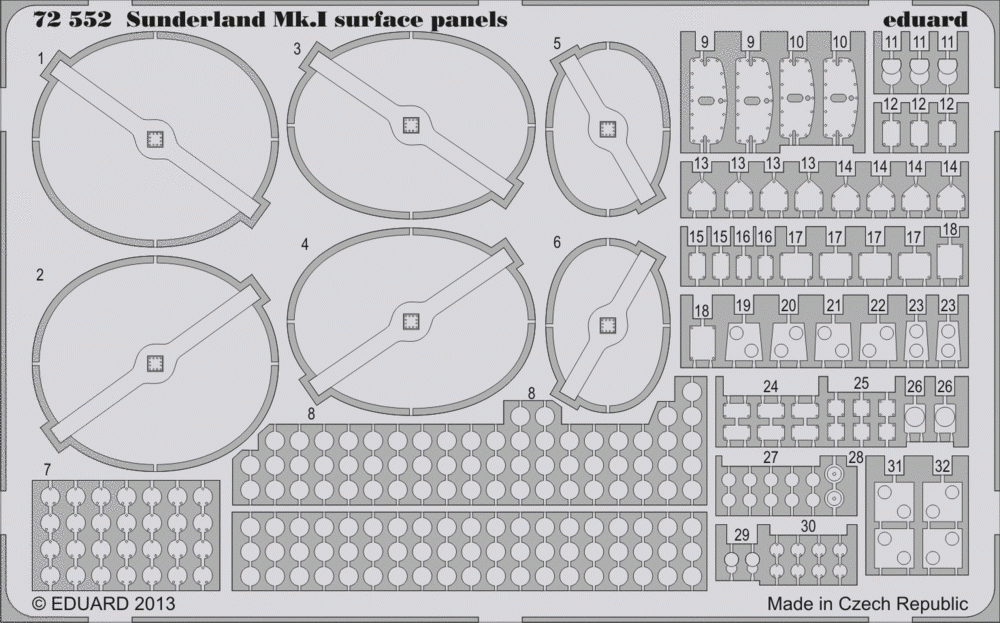 Eduard 72552 Sunderland Mk. And surface panels 1/72 ITALERI