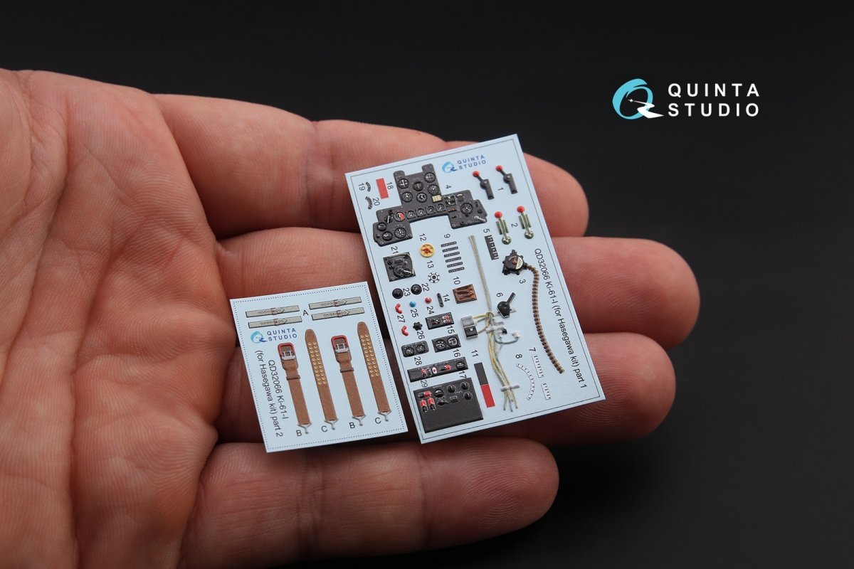 Quinta Studio QD32066 Ki-61-I 3D-Printed &amp;amp; colored Interior on decal paper (for Hasegawa kit) 1/32 – image 2